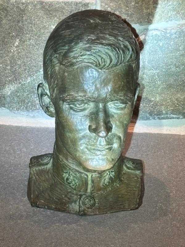 Bronze bust of Captain Parker, front view