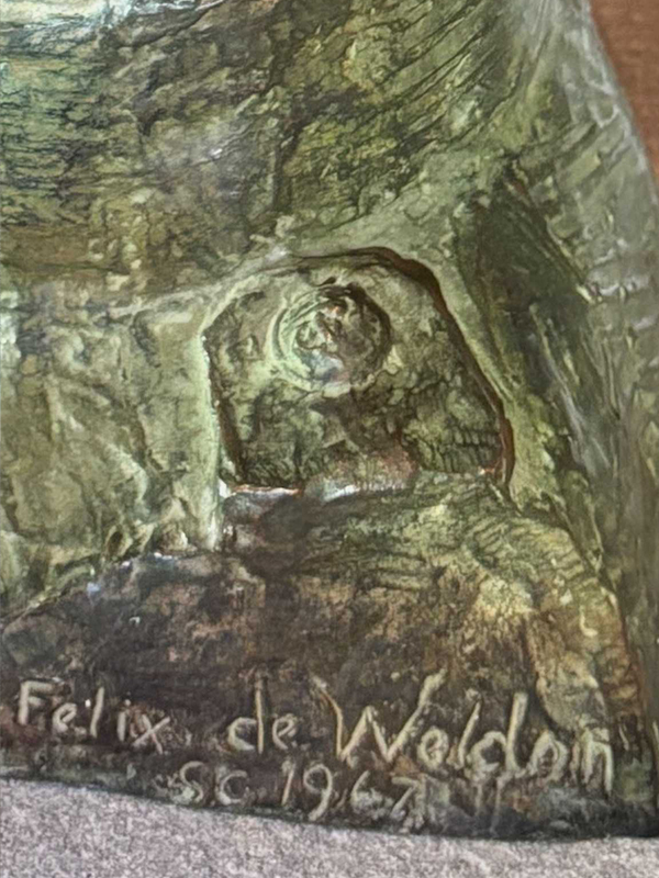 Signature carved into the bronze: Felix de Weldon, sc. 1967