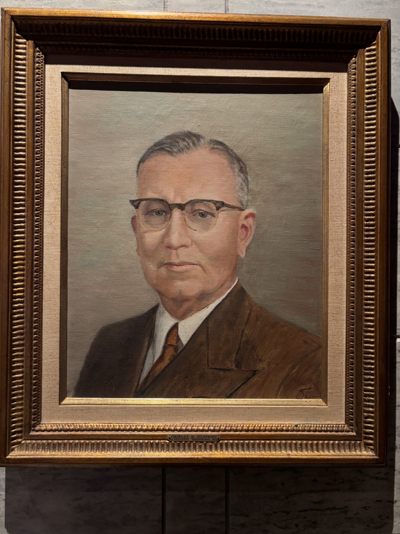 Portrait of Charles H. Tompkins, Captain Parker's grandfather, painted by President Dwight D. Eisenhower